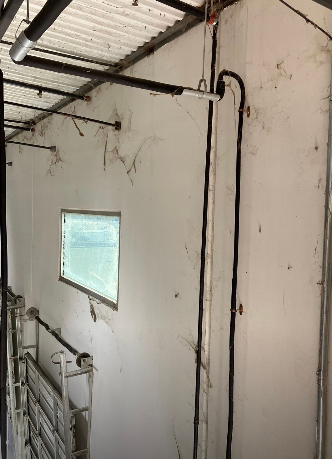 Neglected office space before routine janitorial service
